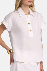 BIGHE WHITE GOLD BUTTONS BLOUSE