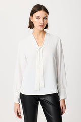 ECRU BOW NECK BLOUSE