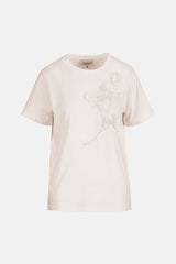 BLOCCO CREAM SEQUIN-EMBELLISHED T-SHIRT