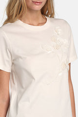 BLOCCO CREAM SEQUIN-EMBELLISHED T-SHIRT