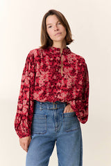 CATZ RED FLOWER BLOUSE