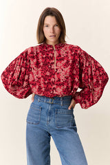 CATZ RED FLOWER BLOUSE