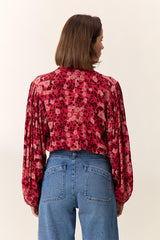 CATZ RED FLOWER BLOUSE
