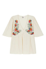 CHOLY PEARL FLORAL EMBROIDERED BLOUSE