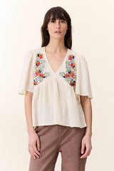 CHOLY PEARL FLORAL EMBROIDERED BLOUSE