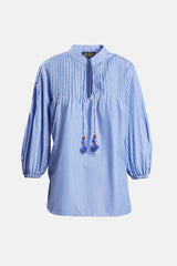 BOLLINA STRIPED TASSEL BLOUSE