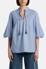 BOLLINA STRIPED TASSEL BLOUSE