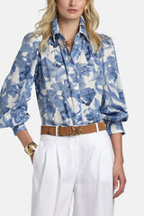 BOLLINO BLUE FLORAL PRINTED SHIRT