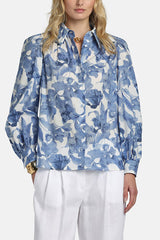 BOLLINO BLUE FLORAL PRINTED SHIRT