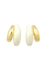 OPHELIA GOLDEN ECRU LACQUER EARRINGS