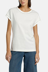 BRESCELLO OFF WHITE APPLIQUES T-SHIRT