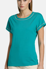 BRESCELLO ACQUA APPLIQUES T-SHIRT