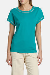 BRESCELLO ACQUA APPLIQUES T-SHIRT