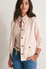 BRUME PINK STRAIGHT COLLAR JACKET