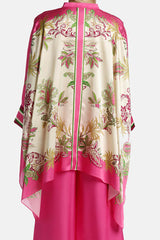BUCCIA FUSCHIA PRINTED SILK LOOSE SHIRT