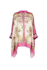 BUCCIA FUSCHIA PRINTED SILK LOOSE SHIRT