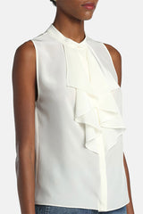 BURRATA RUFFLED SILK SHIRT