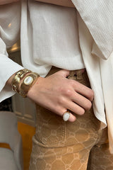 AMMONITE MOONSTONE LITTLE FINGER RING