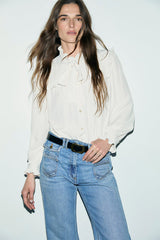 LEIA FLUID RUFFLED SHIRT