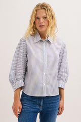 LIA STRIPED POPLIN SHORT SHIRT