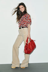 LIV RUFFLED FLORAL BLOUSE