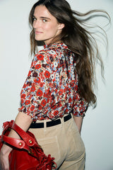 LIV RUFFLED FLORAL BLOUSE