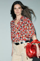 LIV RUFFLED FLORAL BLOUSE