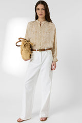 CAELIA EMBROIDERED ROUND NECK SHIRT