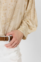 CAELIA EMBROIDERED ROUND NECK SHIRT