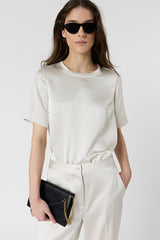 CILEIA ECRU SILK TOP
