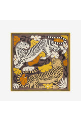 PANTEO GOLDEN BROWN SILK MODAL SQUARE SCARF