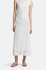 CANAPE WHITE AJOUR LONG KNIT DRESS