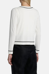 CANARIA LS EMBROIDERED CONTRASTED CARDIGAN