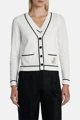 CANARIA LS EMBROIDERED CONTRASTED CARDIGAN