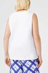 CARBONE STRETCH JERSEY SLEEVELESS TOP