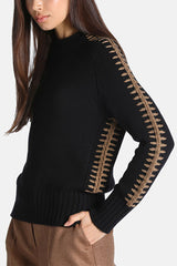 CASISTICA BLACK WOOL CASHMERE SWEATER