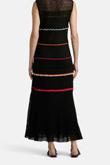 CASSIDE LONG KNIT SCALLOPED DRESS