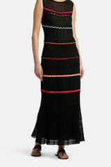 CASSIDE LONG KNIT SCALLOPED DRESS