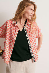 CATALOGNE ORANGE PRINTED BLOUSE