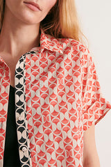 CATALOGNE ORANGE PRINTED BLOUSE