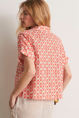 CATALOGNE ORANGE PRINTED BLOUSE