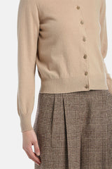 CAVOUR BEIGE JEWEL BUTTONS CARDIGAN