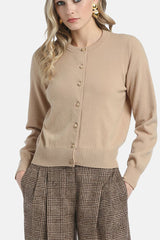 CAVOUR BEIGE JEWEL BUTTONS CARDIGAN