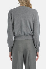 CAVOUR GREY JEWEL BUTTONS CARDIGAN