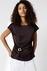 CLAUDIE CINNAMON DRAPED TOP
