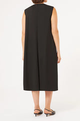 CERSON BLACK INTERLOCK JERSEY DRESS