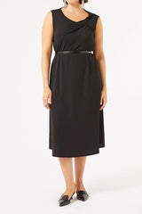 CERSON BLACK INTERLOCK JERSEY DRESS
