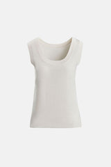 CILINDRICA OFF WHITE VISCOSE-BLEND KNIT TOP