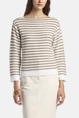 CLACSON WHITE SEQUIN-EMBELLISHED SWEATER