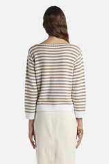 CLACSON WHITE SEQUIN-EMBELLISHED SWEATER